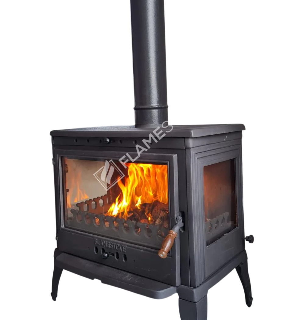 FRS-042 Fire Stove Retro Lux Yüksek Verimli Döküm Odun Kömür Sobası Çift Yanmalı