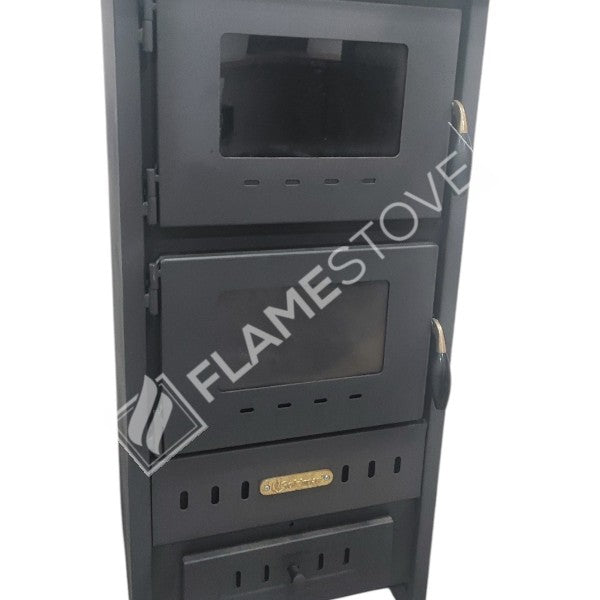 Fire Stove S3 - Çelik Fırınlı Soba: Ateş Tuğlalı, Robax Camlı, 9kW Verimli