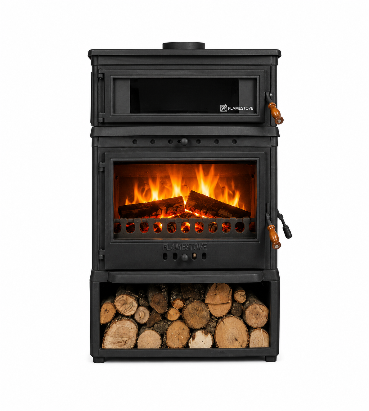 FRS-045YKST Fire Stove Retro Lux Yüksek Verimli Döküm Soba: Fırınlı, Odun-Kömür yakıtlı soba