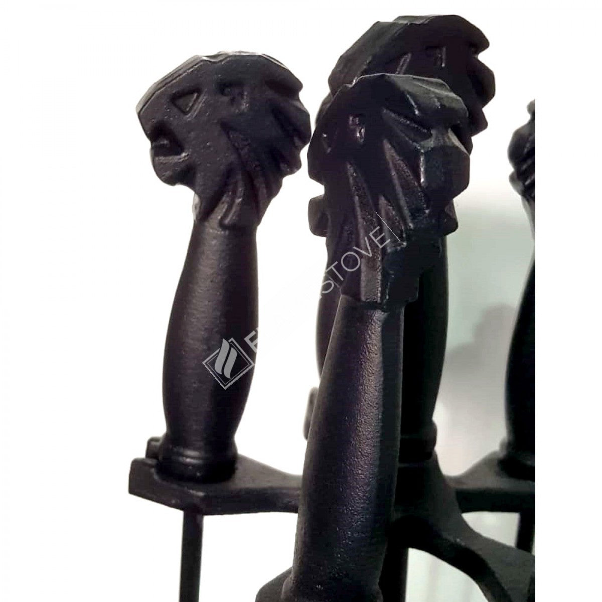 FRS-103A Fire Stove Aslan Başlı Pik Döküm 4'lü Şömine Soba Maşa Takımı Seti