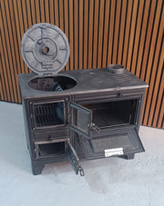 FIRE STOVE FRS-329 Mat Siyah 47'lik Döküm Tuğlaı Kuzine Soba | Emaye | Geniş Kuzine