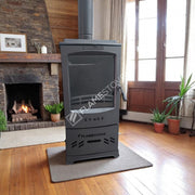 Fire Stove Lodi A++ Çift Yanmalı Çelik Emaye Soba, Döküm İç Hazneli Odunluklu, 5 kW