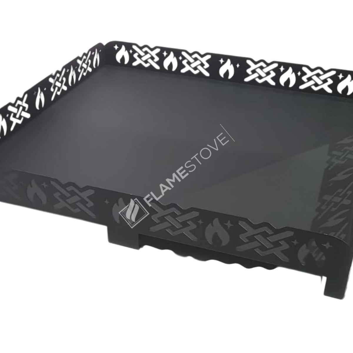 FRS-102Ç Fire Stove 75x75 cm Lazer Kesim Çelik Soba Altlığı