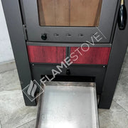 Fire Stove S1 - Çelik Yüksek Verimli Katı Yakıt Sobası, Ateş Tuğlalı, Schott Robax Camlı