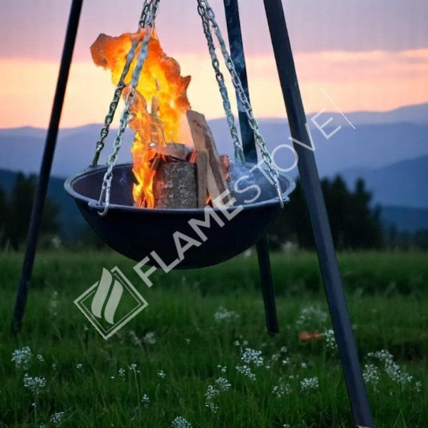 Fire Ambient Sfero Döküm Ateş Çukuru: 10mm Kalınlık, 65cm Çap, 190cm Yükseklik