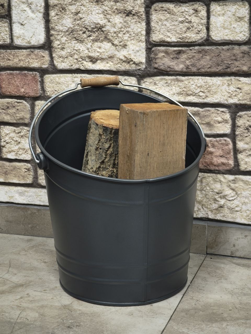 FRS-2250 MAT SİYAH Fire Stove Mat Siyah Tutma Kollu Odun Kovası