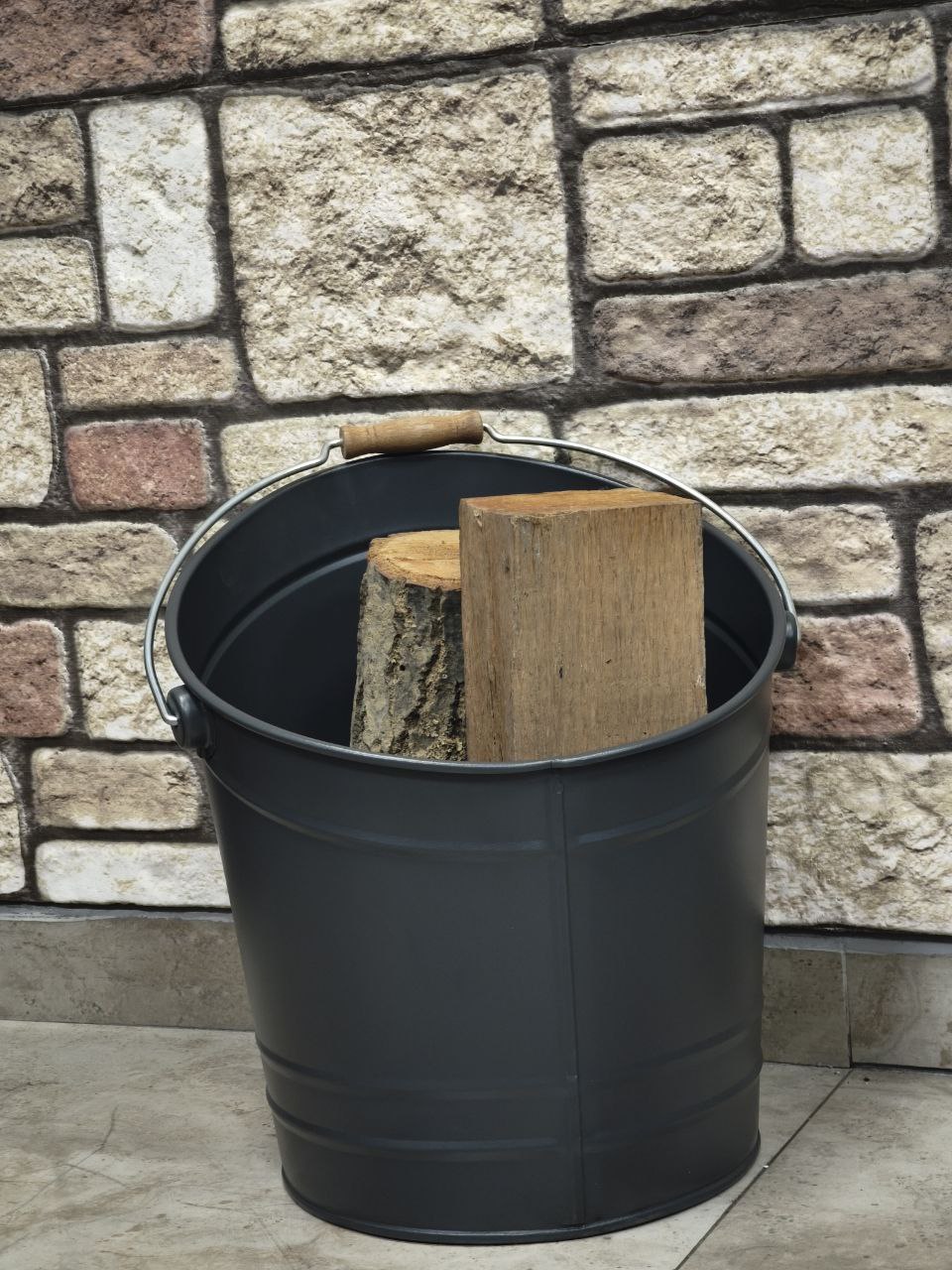 FRS-2250 MAT SİYAH Fire Stove Mat Siyah Tutma Kollu Odun Kovası