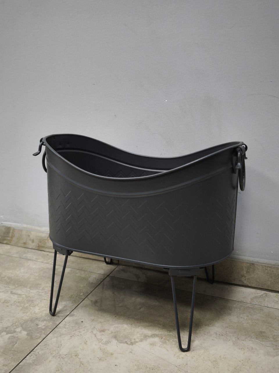 FRS-14910 Fire Stove Siyah Yüksek Ayaklı Odun Kovası