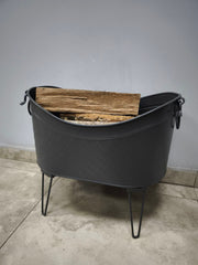 FRS-14910 Fire Stove Siyah Yüksek Ayaklı Odun Kovası