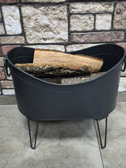 FRS-14910 Fire Stove Siyah Yüksek Ayaklı Odun Kovası