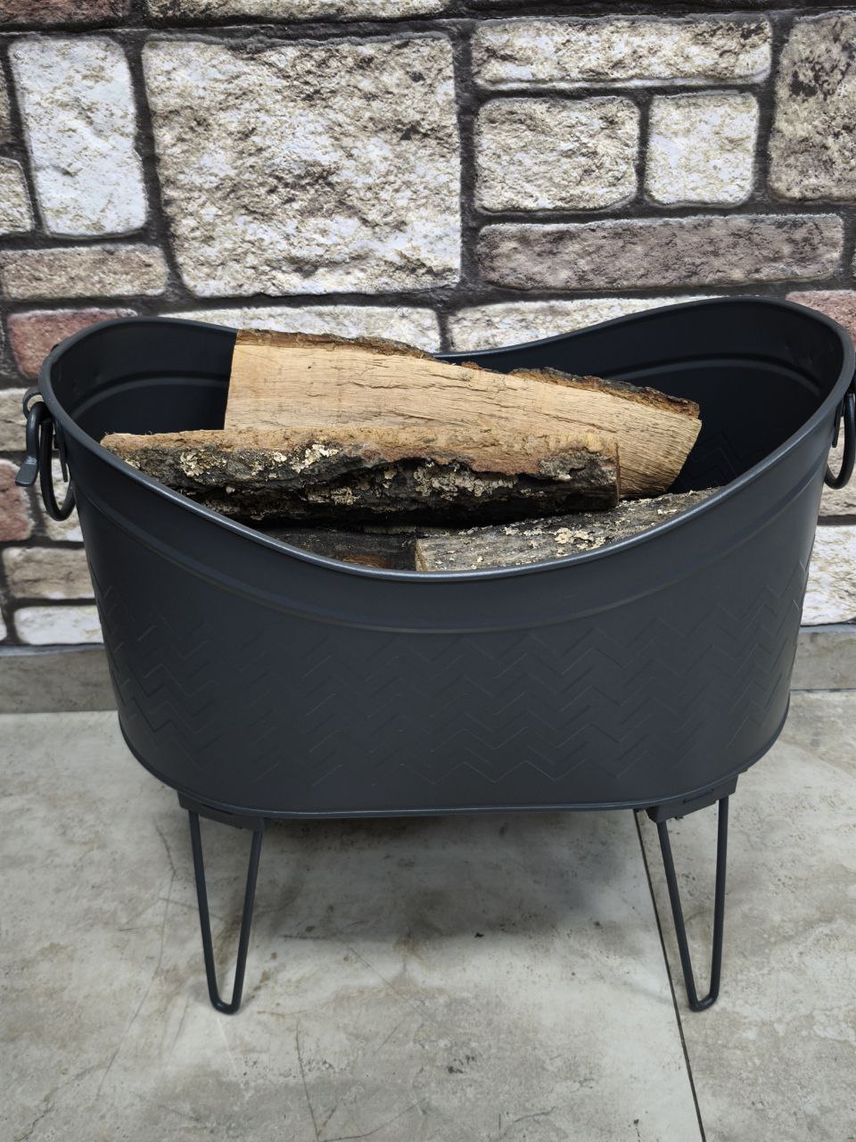 FRS-14910 Fire Stove Siyah Yüksek Ayaklı Odun Kovası