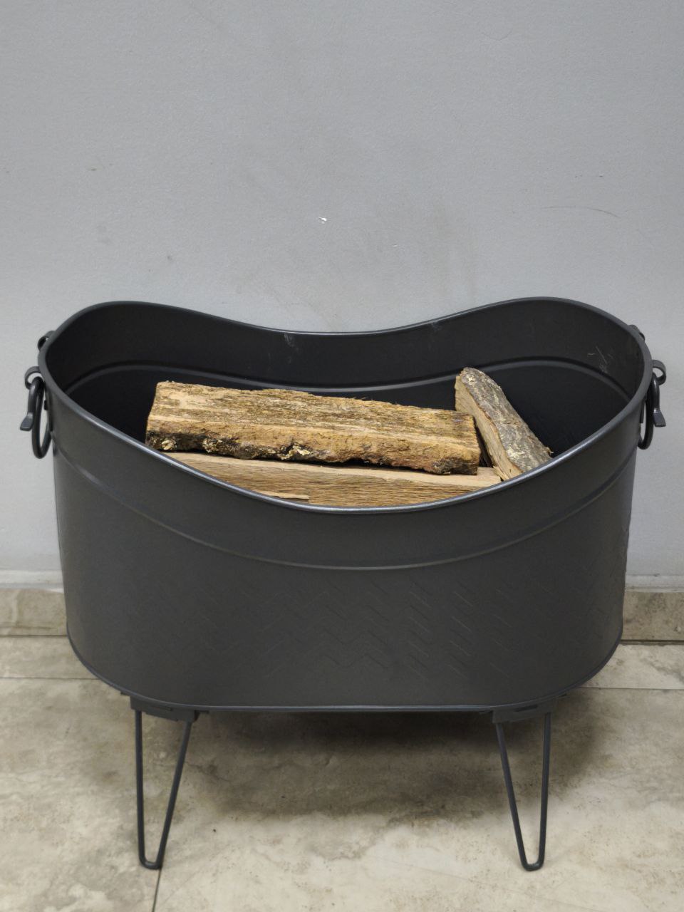 FRS-14920 Fire Stove Siyah Yüksek Ayaklı Odun Kovası