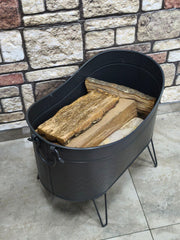 FRS-14920 Fire Stove Siyah Yüksek Ayaklı Odun Kovası