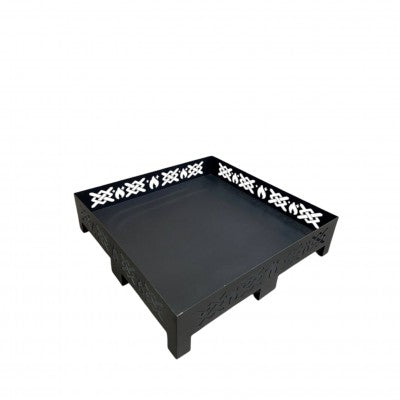 FRS-108 Fire Stove Lazer Kesim Köprü Desenli 50x50 cm Çelik Soba Altlığı