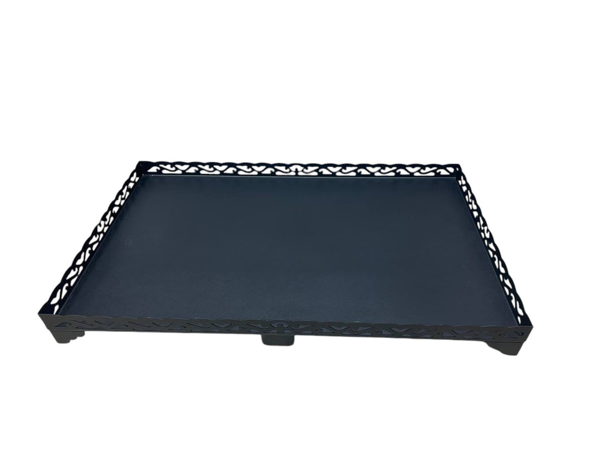 Lazer Kesim Çelik Soba Altlığı, 65cm x 105cm, 2 mm kalınlığında, estetik ve güvenli soba altlığı.