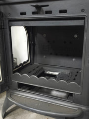 Modena Lüks Oven 3 camlı kuzineli Alttan küllüklü Döküm Soba, şık ve verimli tasarım, Fire Stove markası.
