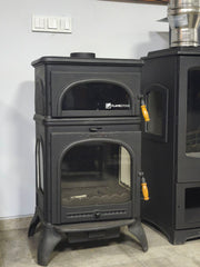 FRS-024AK Modena Lüks Oven 3 camlı kuzineli Alttan küllüklü Döküm Soba