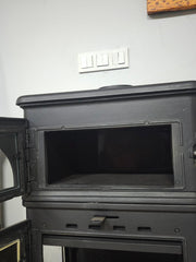 FRS-024AK Modena Lüks Oven 3 camlı kuzineli Alttan küllüklü Döküm Soba