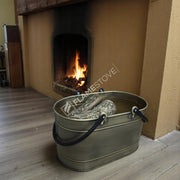 FRS-1343-DH-GOLD Fire Stove Çift Kulplu Gold Oval Odun Kovası