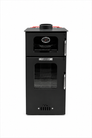 FRS-295 Mini Hybrid Lüx Gurme Çelik Soba | Fırınlı | 3 Camlı | Pelet ve Odun Yakıtlı