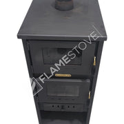 Çelik Fırınlı Odunluklu Soba, Ateş Tuğlalı, Schott Robax Camlı, 8 kW Isıtma