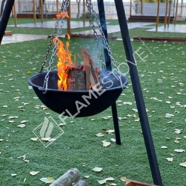 Fire Ambient Sfero Döküm Ateş Çukuru: 10mm Kalınlık, 65cm Çap, 190cm Yükseklik