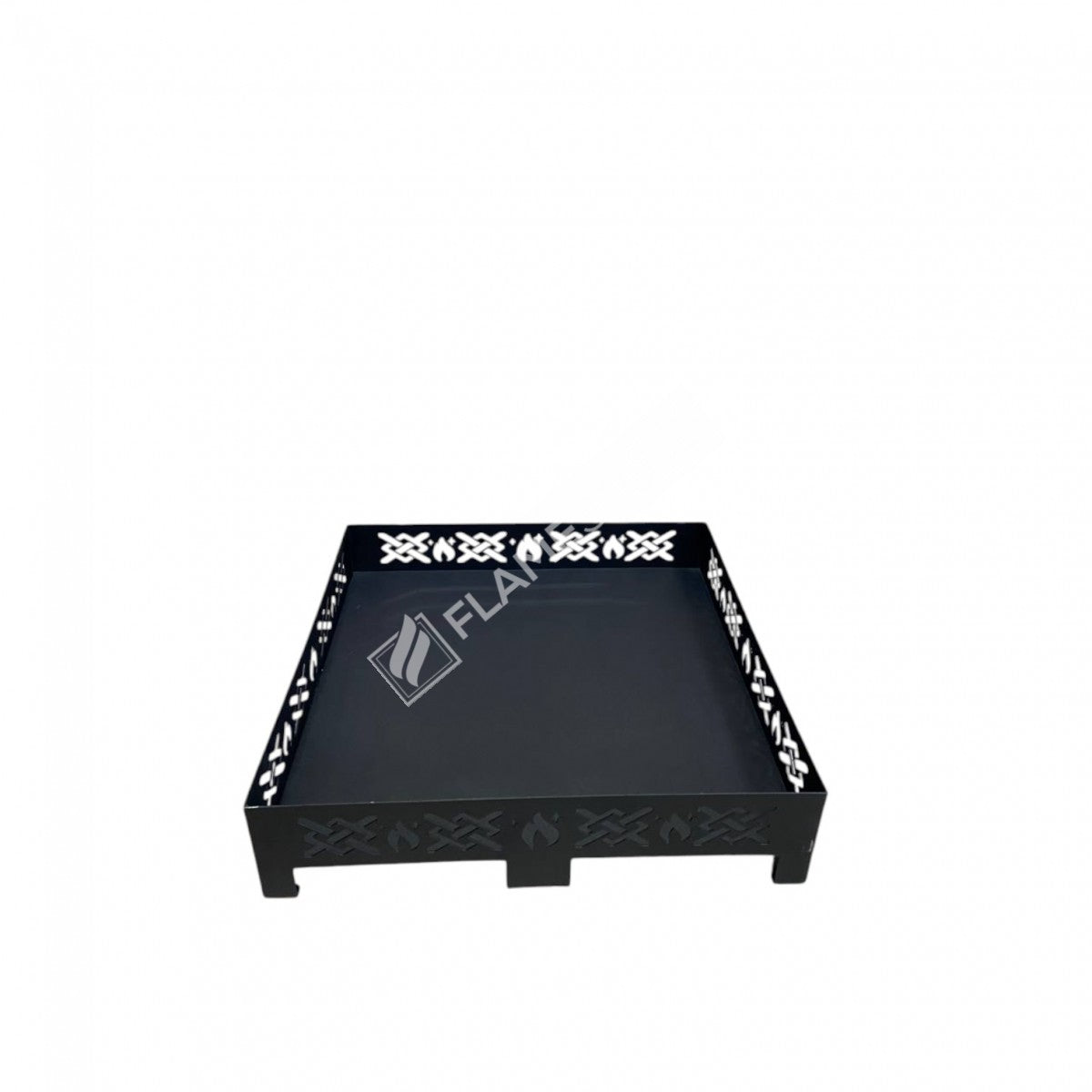 FRS-108Ç Fire Stove Lazer Kesim Çapraz Desenli 50x50 cm Çelik Soba Altlığı 
