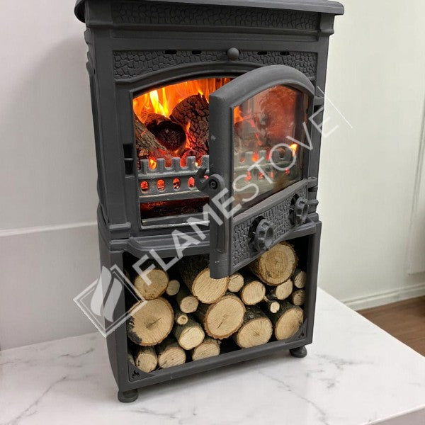 Fire Stove Sirius Maxi Style Fırınlı Döküm Odun Sobası, Çift Yanma, Schott-Robax Cam