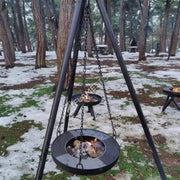 FRS-606 Fire Night Portatif Bahçe Ateş Çukuru, 190 cm Yüksek, Dayanıklı Sac Mangal