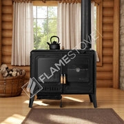 FRS-061 Fire Stove Troy Yatay Kuzineli Döküm Soba, Çift Fırnlı Yüksek Verimli Odun Kömür Sobası