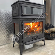 Fire Stove Retro Lux Yüksek Verimli Çift Yanmalı Odun Kömür Sobası Fırınlı Döküm
