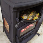 FRS-011 Fire Stove Sirius Maxi Fırınlı 3 Camlı Döküm Soba Yüksek Veriml Odun Kömür Sobası