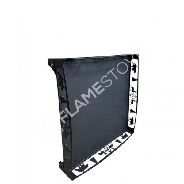 FRS-108O Fire Stove Lazer Kesim Orman Desenli 50x50 cm Çelik Soba Altlığı,
