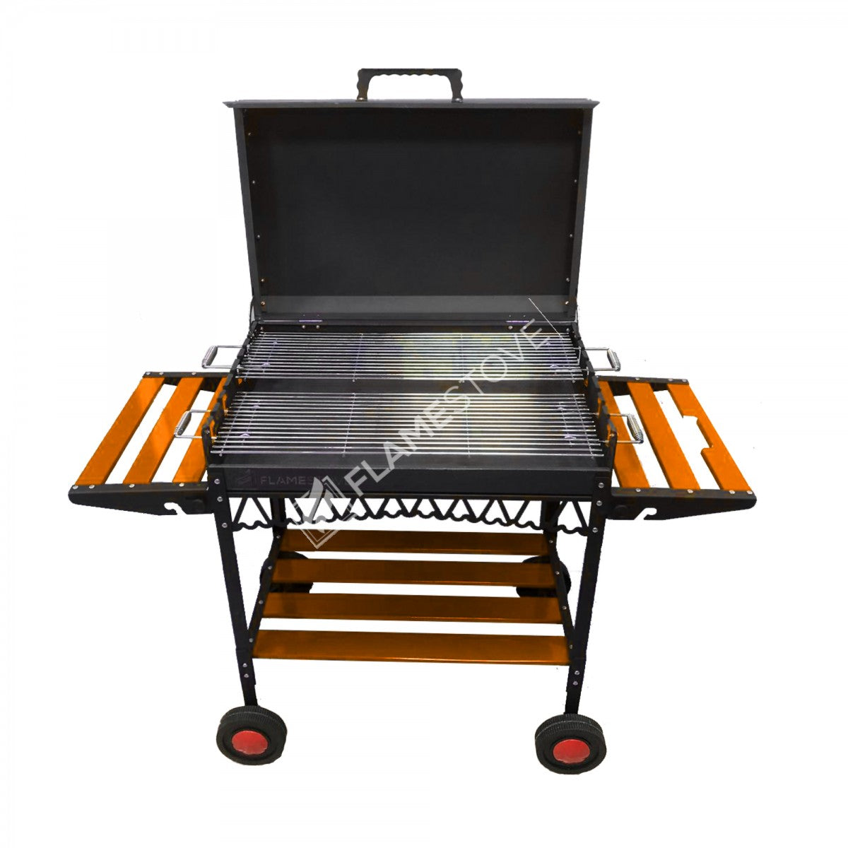 FRS-505K Fire Stove Ultra Lüks Taşınabilir Ayaklı Geniş Hazneli Dekoratif Turuncu Barbekü Mangal