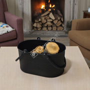 FRS-1343-DH-MAT Fire Stove Dayanıklı Mat Siyah Oval Odun Kovası