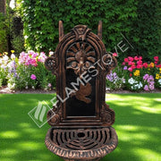FireStove FRS-907 Bakır Midye Kuş Desenli Alüminyum Bahçe Çeşmesi, Tek Musluklu, Dayanıklı