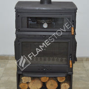 Retro Dik Fırınlı Odun Sobası, Yan Kapaklı, Çift Yanmalı, Schott Robax Camlı, 13 kW