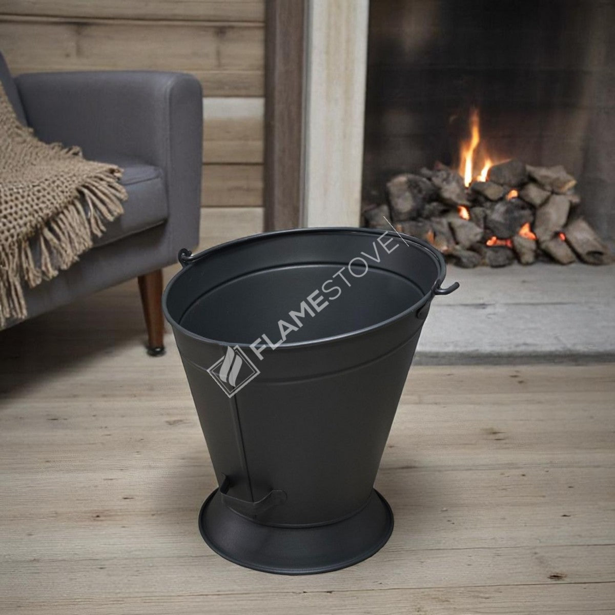 Fire Stove Mat Siyah Taşınabilir Şömine Odunluk Kömürlük Kovası Ev Aksesuarı