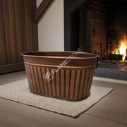 FRS-1343-BAKIR Fire Stove Dayanıklı Bakır Sallanır Kulplu Odun Kovası
