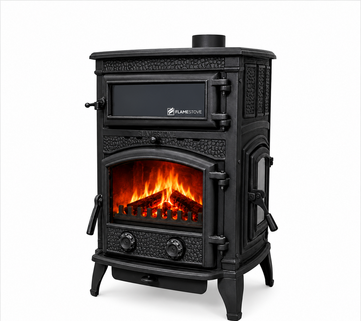 FRS-011YK-AK Fire Stove Sirius Maxi Yan Kapaklı Fırınlı Döküm Soba