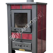 Fire Stove S1 - Çelik Yüksek Verimli Katı Yakıt Sobası, Ateş Tuğlalı, Schott Robax Camlı