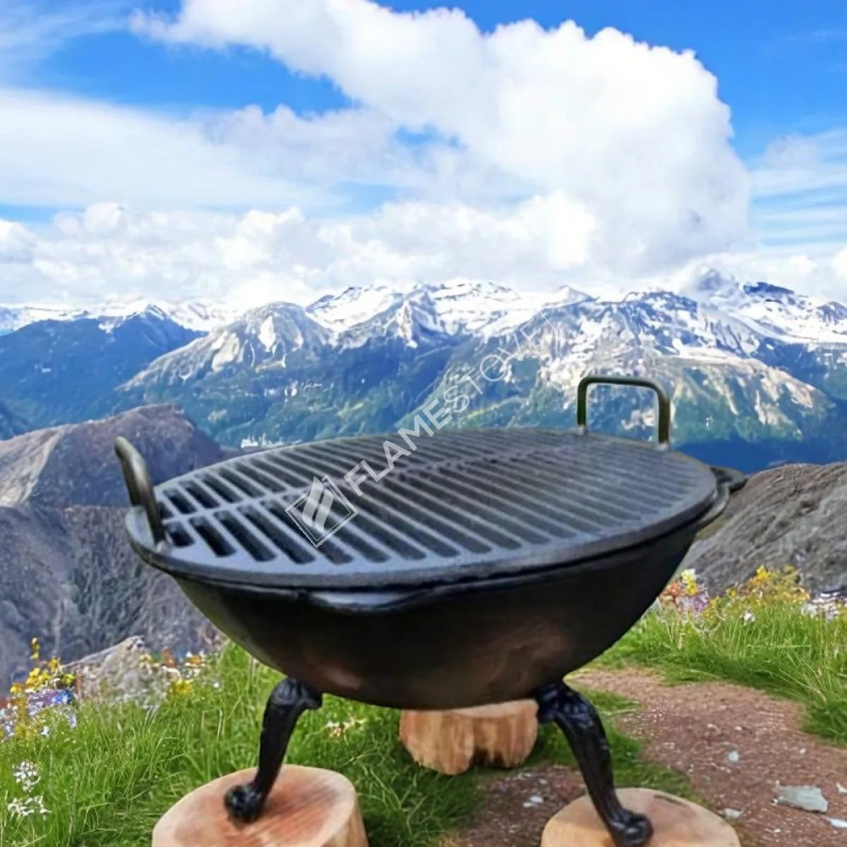 FRS-601 Fire Pit Döküm Ateş Çukuru: 65cm Çap, 10mm Kalın, Yüksek Isı Dayanımı