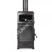 FRS-204YK Fire Stove Lodi Lux Fırınlı yüksek verimli döküm soba, modern tasarım ile etkili ısı ve pişirme sağlar.