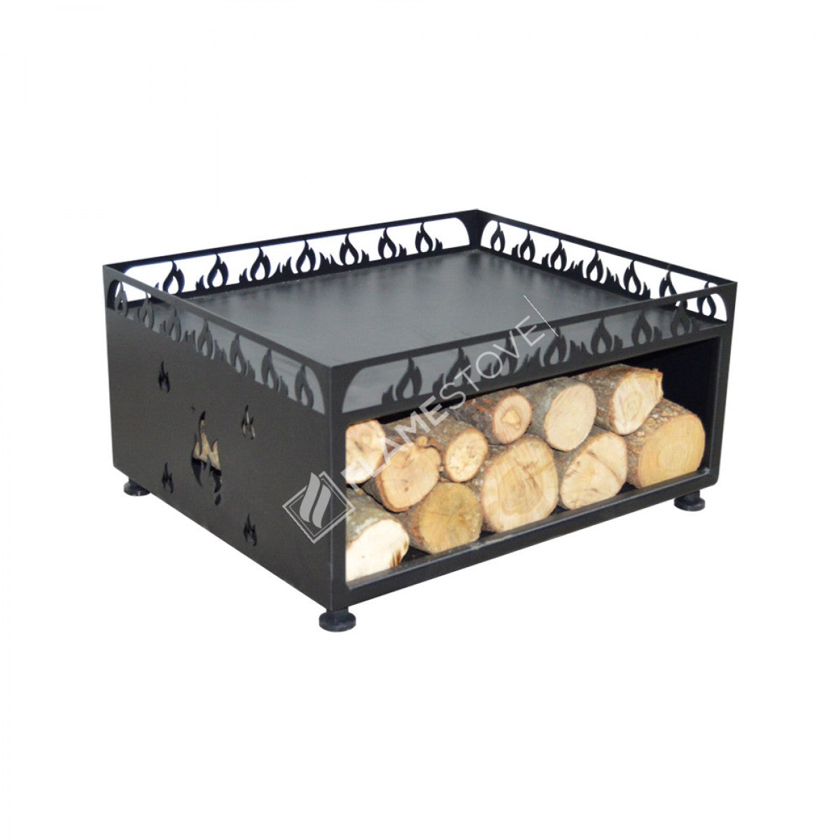 FRS-106A Fire Stove Alev Desenli Odun Hazneli Soba Altlığı