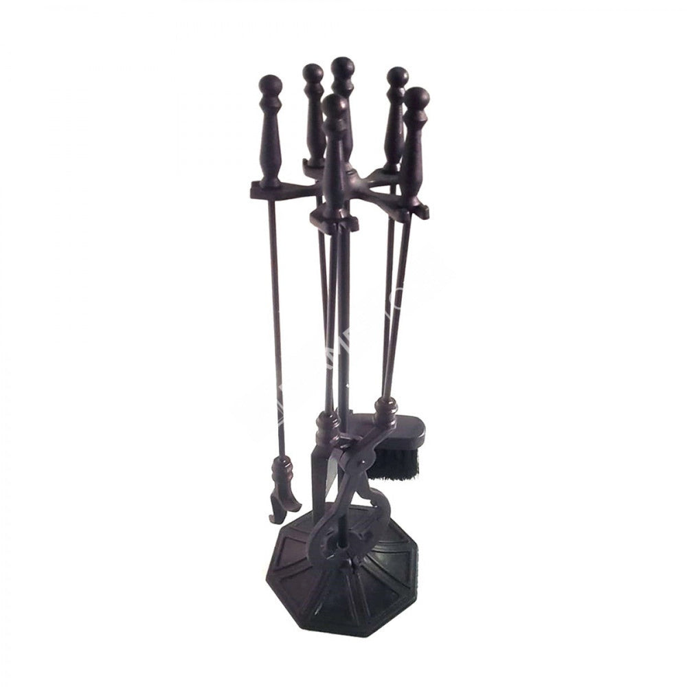 FRS-103Y Fire Stove Yuvarlak Başlı Ergonomik Pik Döküm Soba Maşa Takımı 4'lü Set