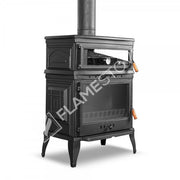Retro Fırınlı Döküm Soba, Yüksek Verimli Odun Kömür Sobası, Termostatlı, 13 kW