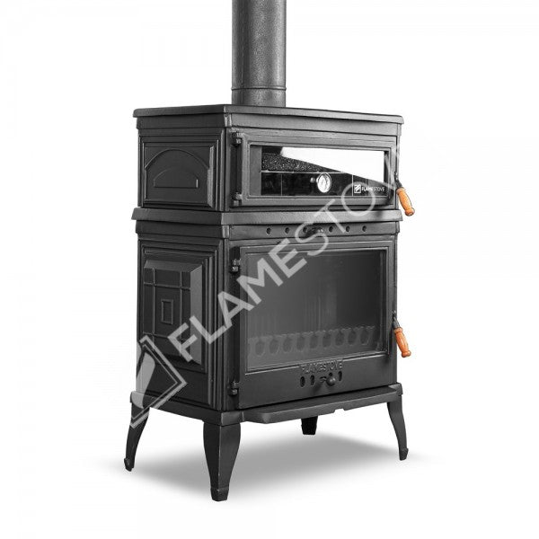 Retro Fırınlı Döküm Soba, Yüksek Verimli Odun Kömür Sobası, Termostatlı, 13 kW