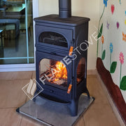 Modena Lux Oven Fırınlı Döküm Soba: Yüksek Verimli, 3 Camlı, Schott Robax
