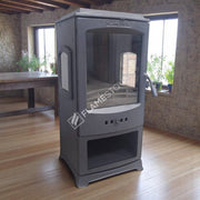 Fire Stove Lodi Yan Camlı Çift Yanmalı A Sınıfı Odunluklu Çelik Şömine Soba