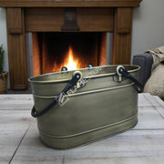 FRS-1343-DH-GOLD Fire Stove Çift Kulplu Gold Oval Odun Kovası